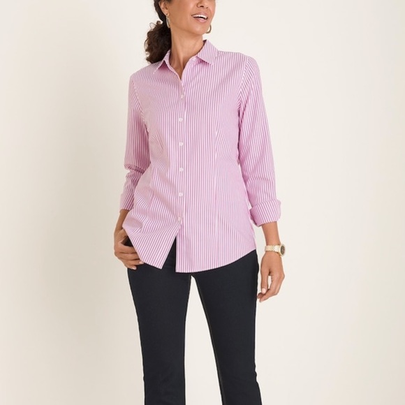 Chico’s Coolmax All Seasons Striped Classic Shirt - Picture 4 of 8